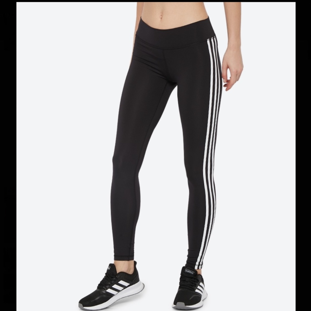 🤍 ADIDAS Black BELIEVE THIS 3-STRIPES TIGHTS Leggings